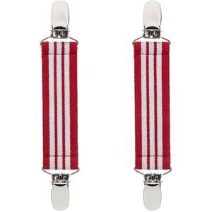 Hold’Em 1” Boot Straps Leg Pant Stirrup Elastic Extra Heavy Clips - Red/White